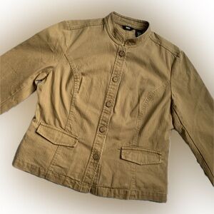 MOSSIMO tan cotton jacket with buttons, large.